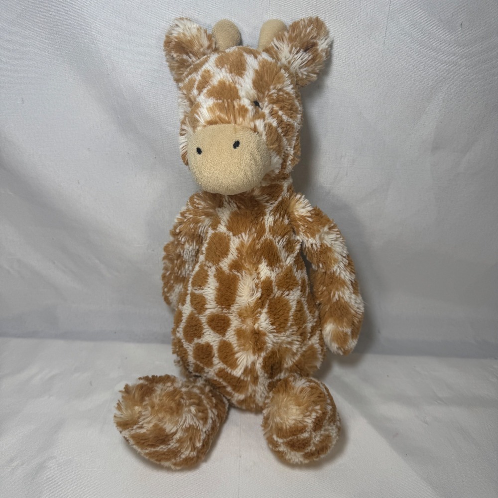 Jellycat London Bashful Giraffe Spotted Plush Stuffed Animal Brown Cream 12 inch